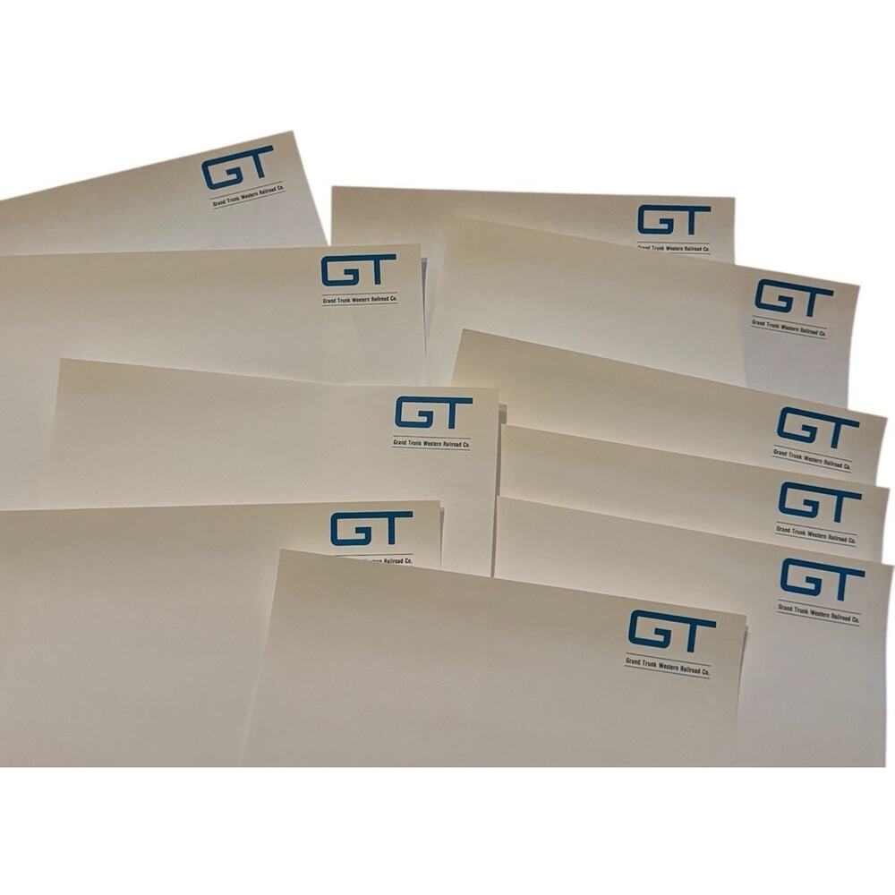 Vintage Grand Trunk Western Railroad GT Stationery Letterhead Lot of 10 Sheets